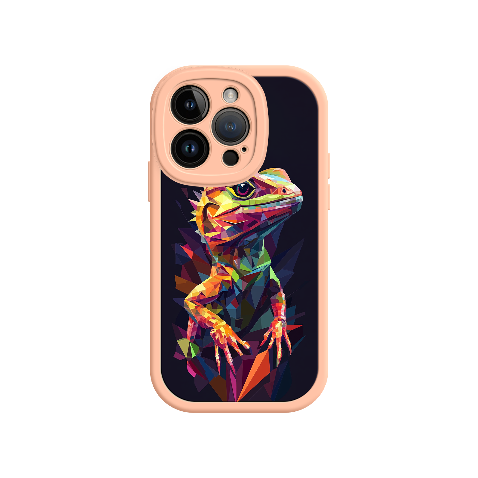 Geometric Lizard iPhone 17 Case – Colorful Polygon Art, Protective Animal Print Cover, Bold Reptile Design