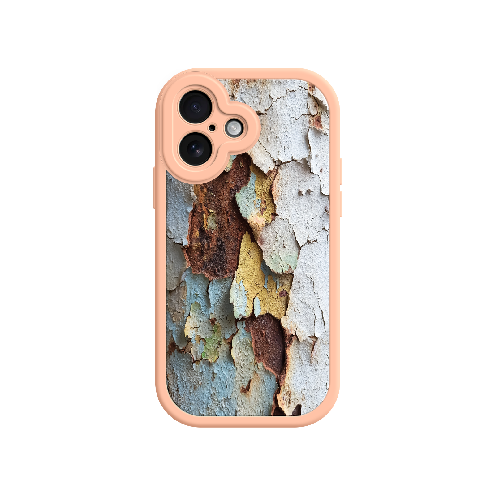 Vintage iPhone case with layered paint and rust tones