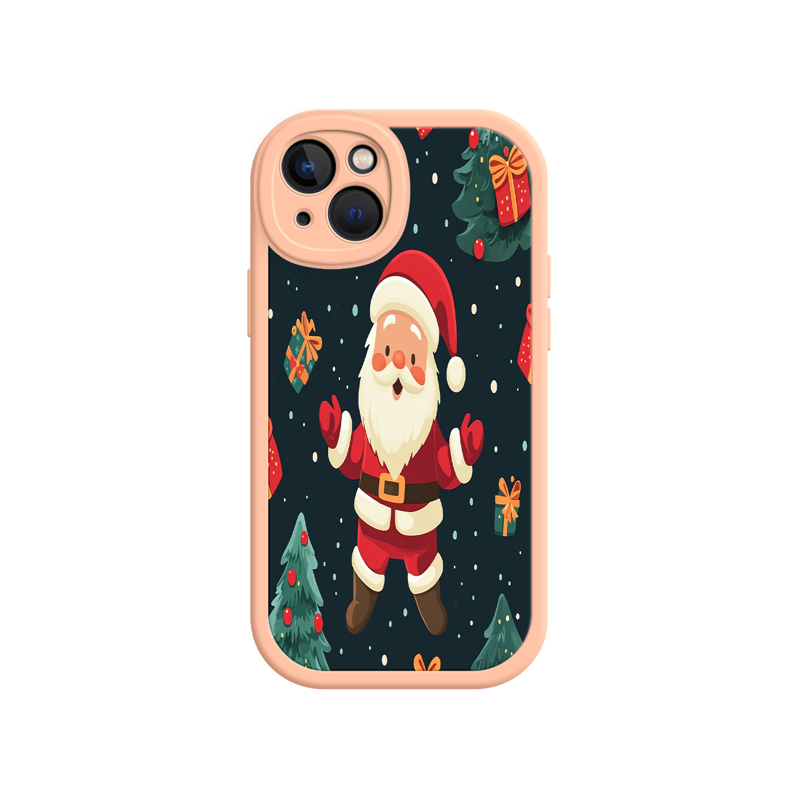 Festive Santa iPhone 17 Case – Christmas Holiday Design, Jolly Santa Claus, Gift Boxes & Trees