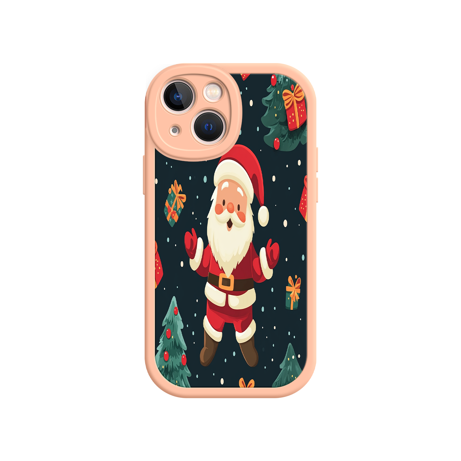 Festive Santa iPhone 17 Case – Christmas Holiday Design, Jolly Santa Claus, Gift Boxes & Trees