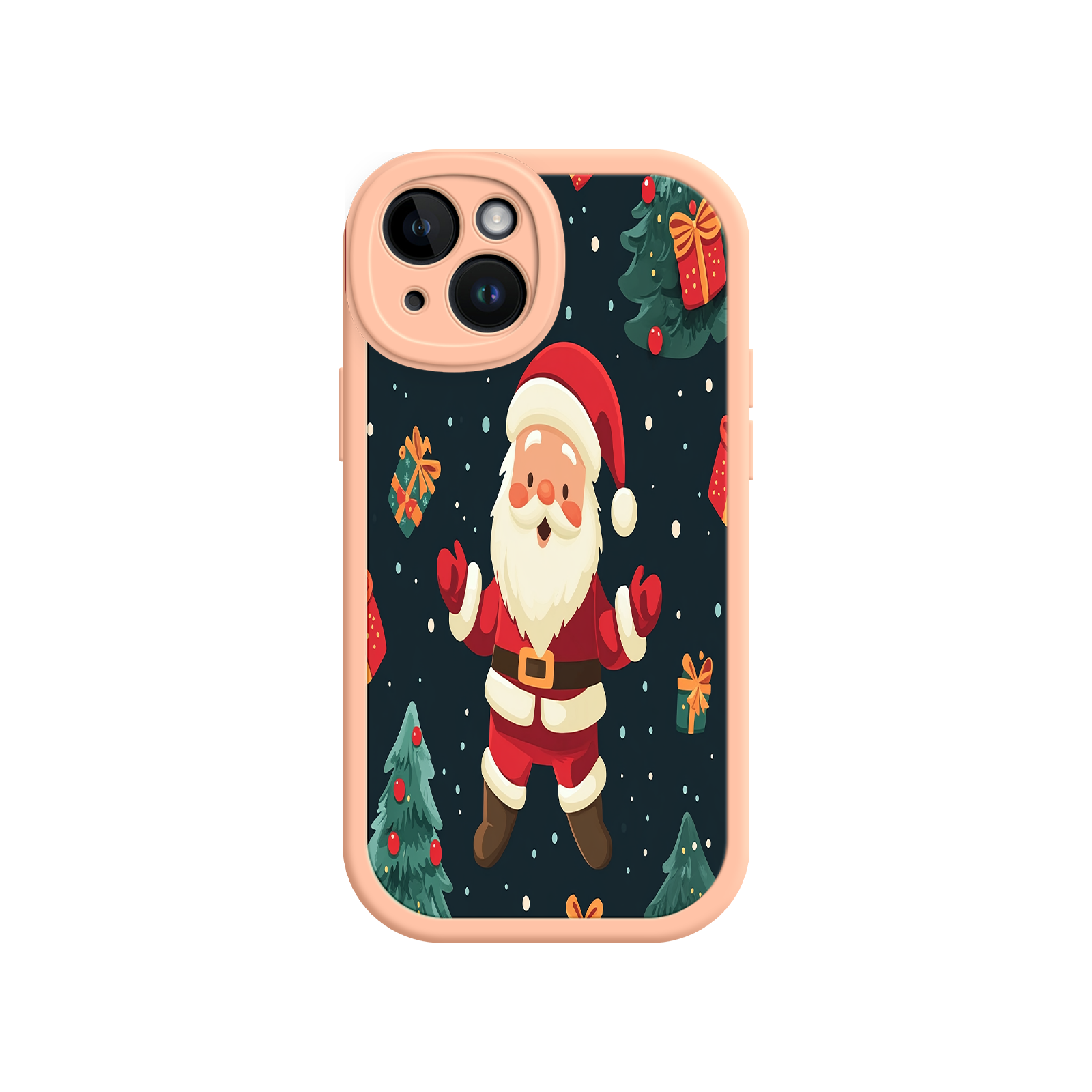 Festive Santa iPhone 17 Case – Christmas Holiday Design, Jolly Santa Claus, Gift Boxes & Trees