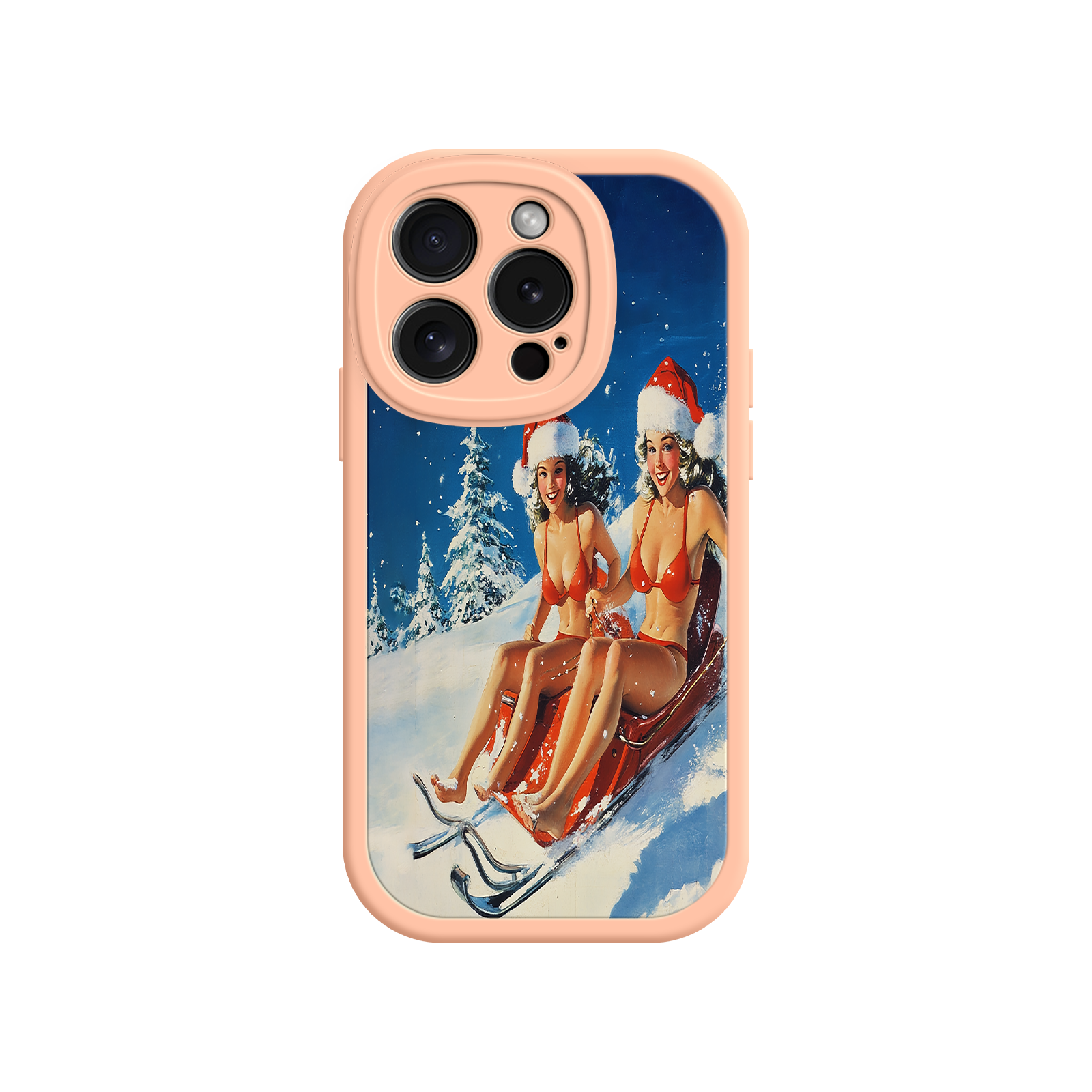 Santa Bikini Sled iPhone 17 Case – Funny Christmas Design, Sexy Holiday Vibes, Winter Wonderland Art