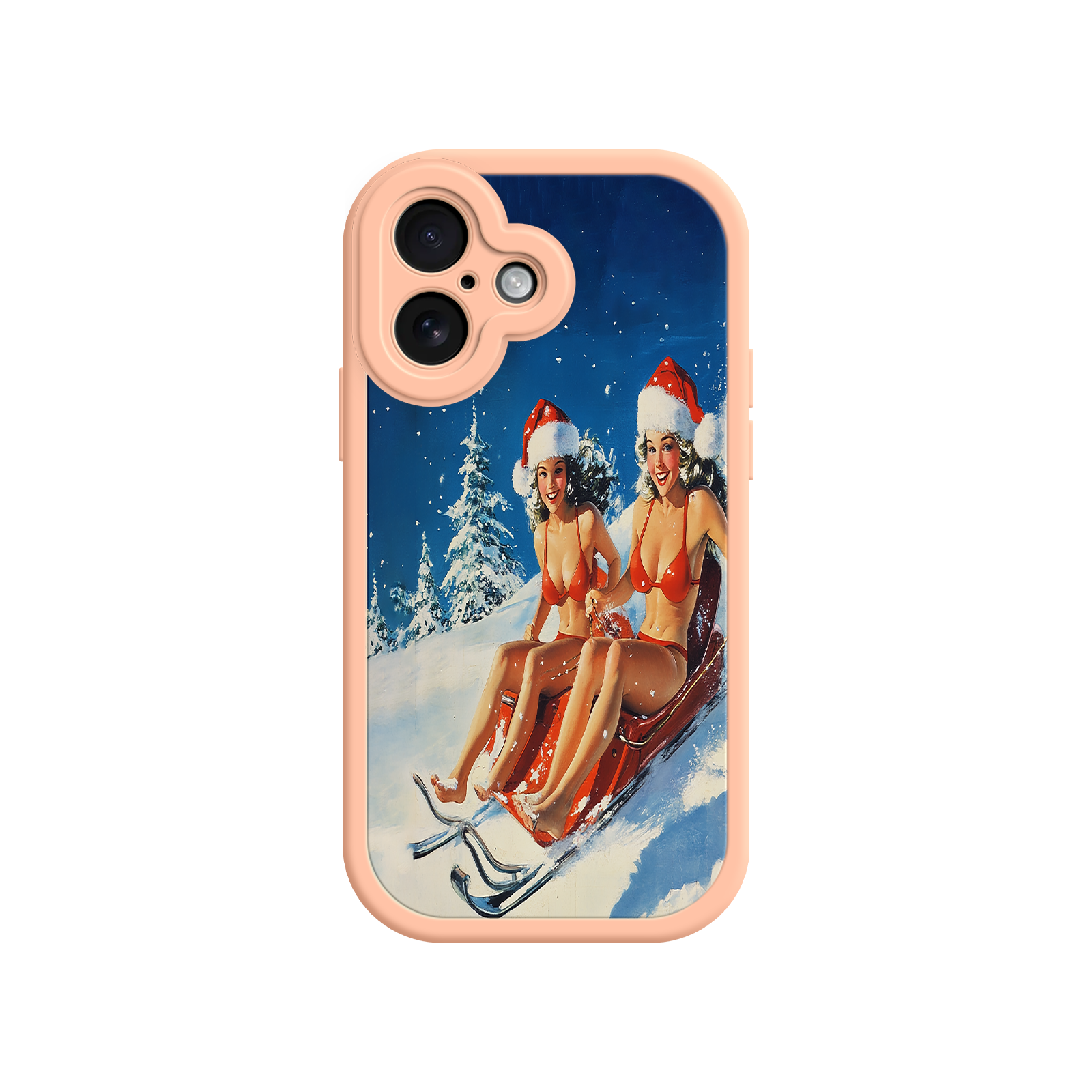 Santa Bikini Sled iPhone 17 Case – Funny Christmas Design, Sexy Holiday Vibes, Winter Wonderland Art