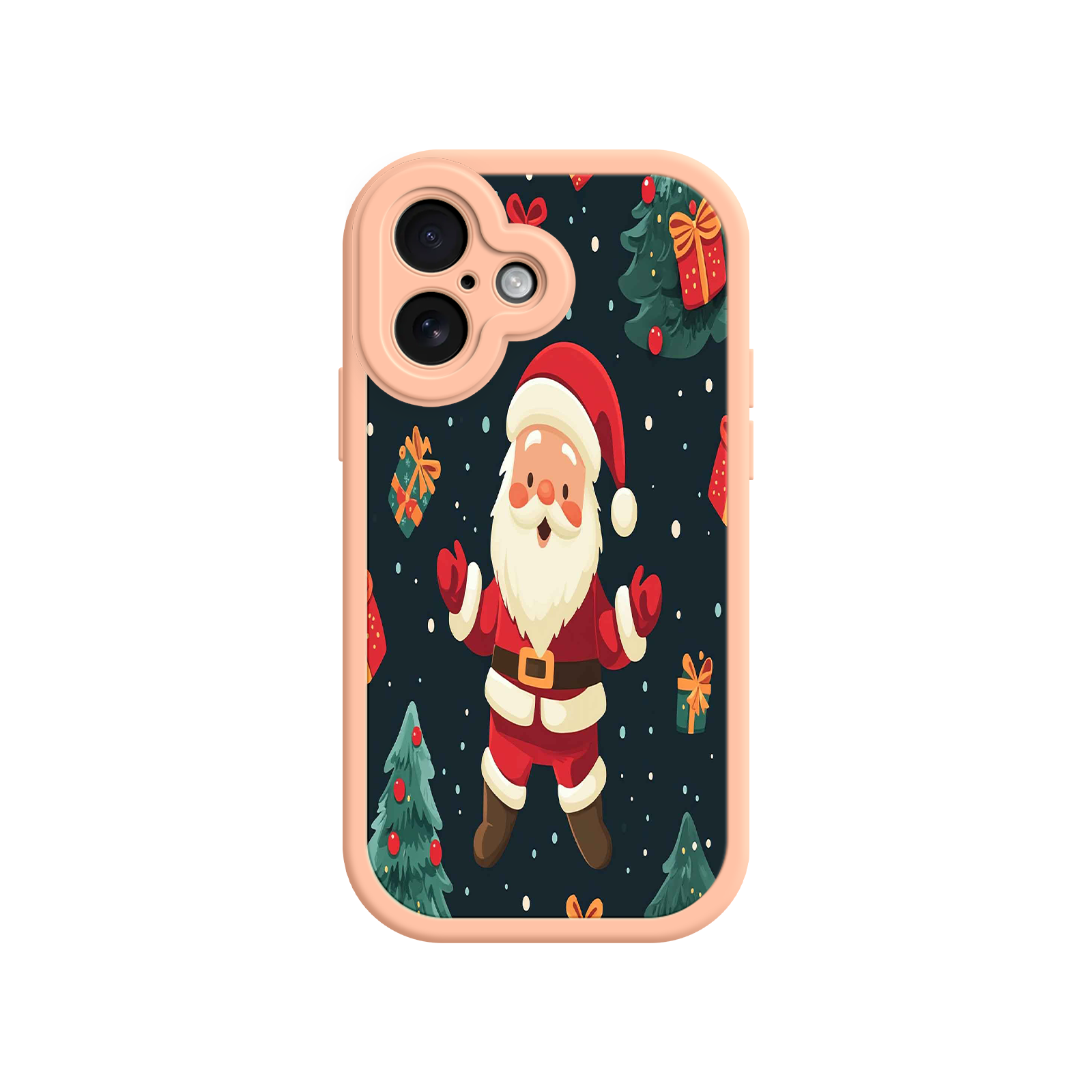 Festive Santa iPhone 17 Case – Christmas Holiday Design, Jolly Santa Claus, Gift Boxes & Trees