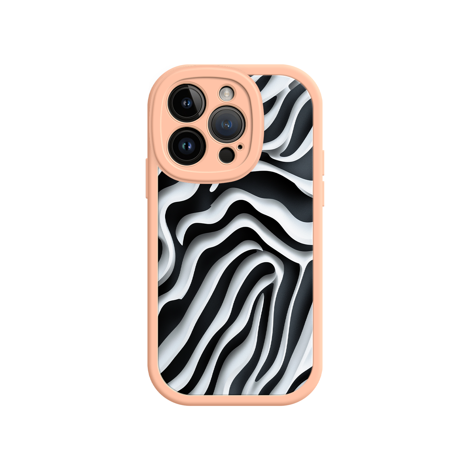 Zebra Pattern iPhone 17 Case – Black & White Protective Cover for iPhone 16 Pro / Max