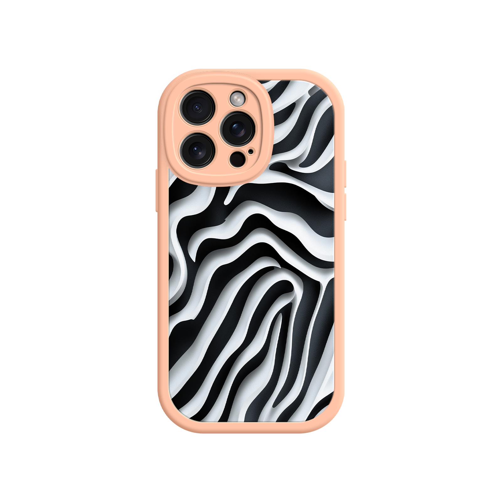 Zebra Pattern iPhone 17 Case – Black & White Protective Cover for iPhone 16 Pro / Max