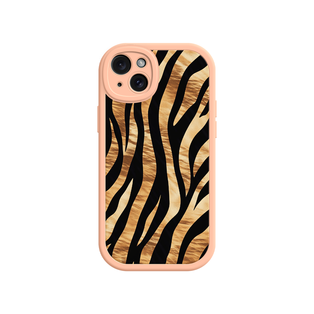 Tiger Stripe iPhone Case – Bold Animal Print with Olive Green Frame