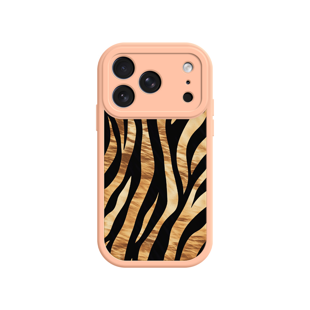 Animal print phone case with textured tiger design