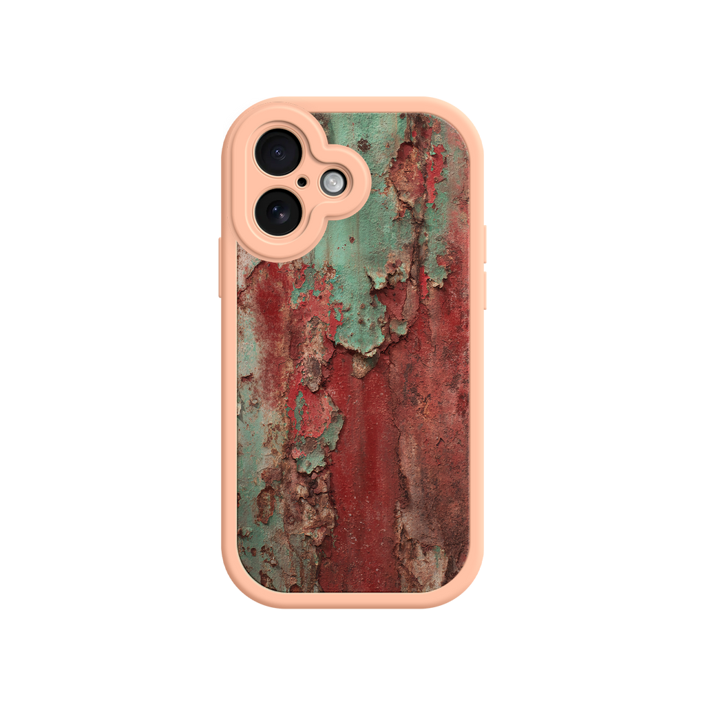 Unique gift phone case with rustic metal texture