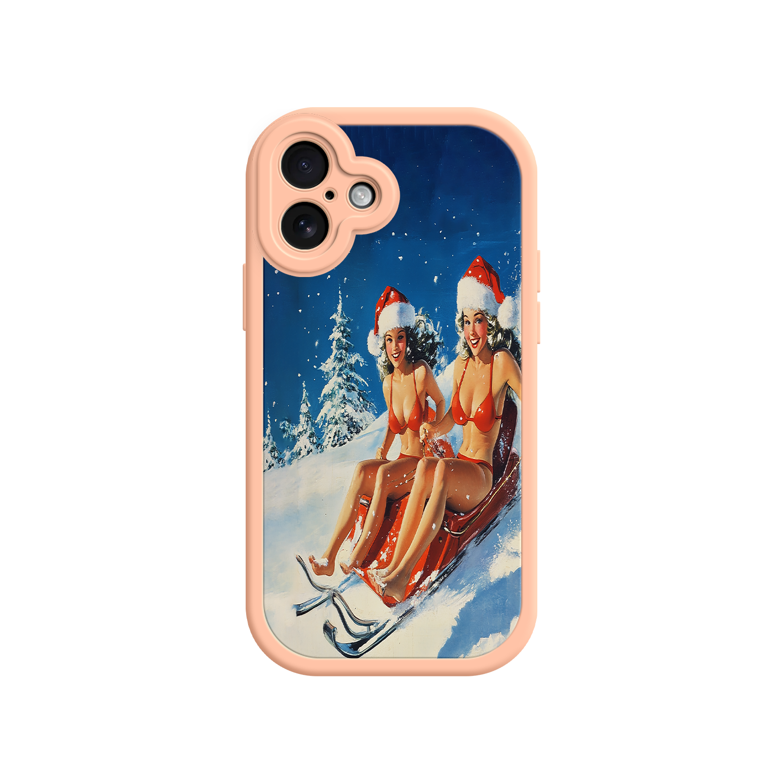 Santa Bikini Sled iPhone 17 Case – Funny Christmas Design, Sexy Holiday Vibes, Winter Wonderland Art