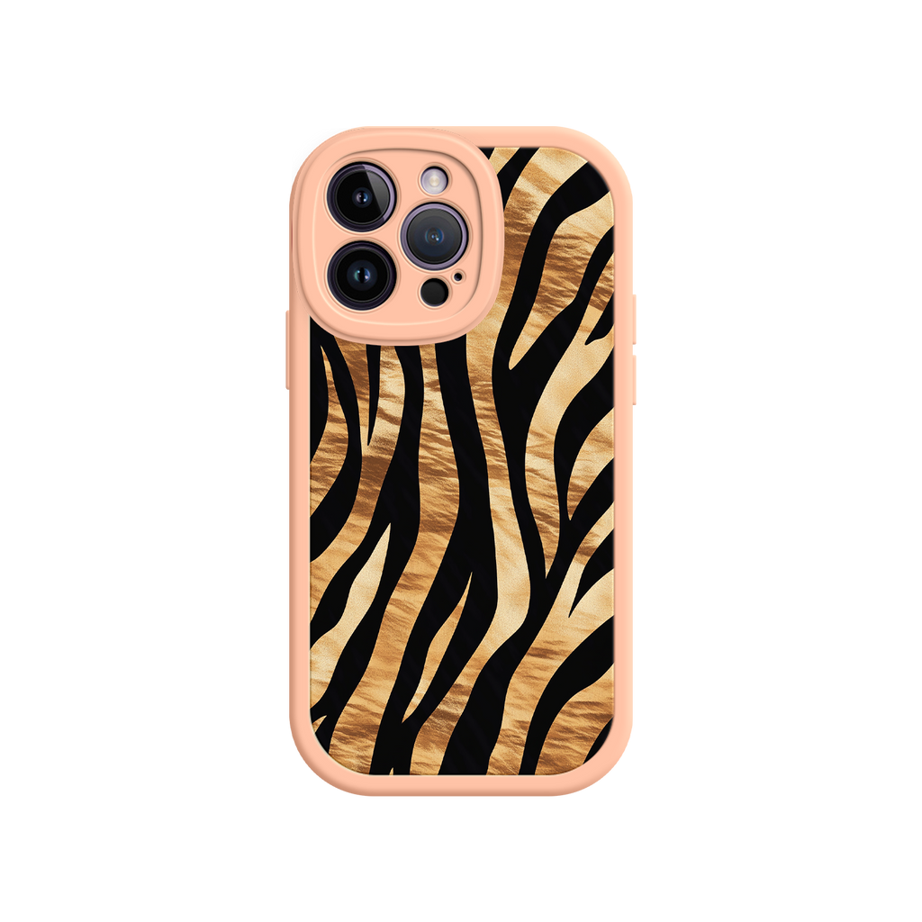 Tiger Stripe iPhone Case – Bold Animal Print with Olive Green Frame