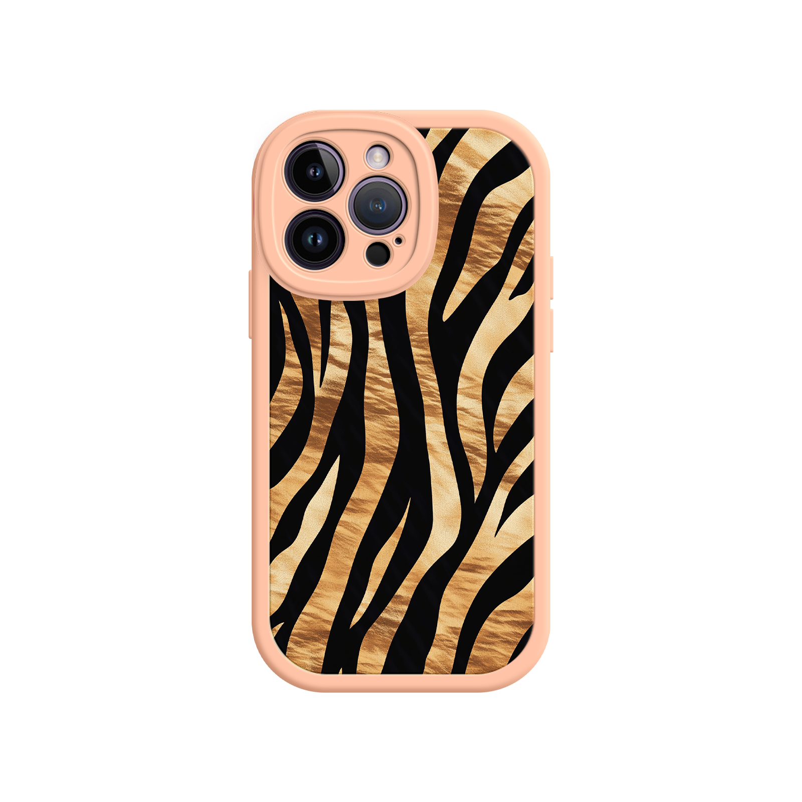 Tiger Stripe iPhone Case – Bold Animal Print with Olive Green Frame