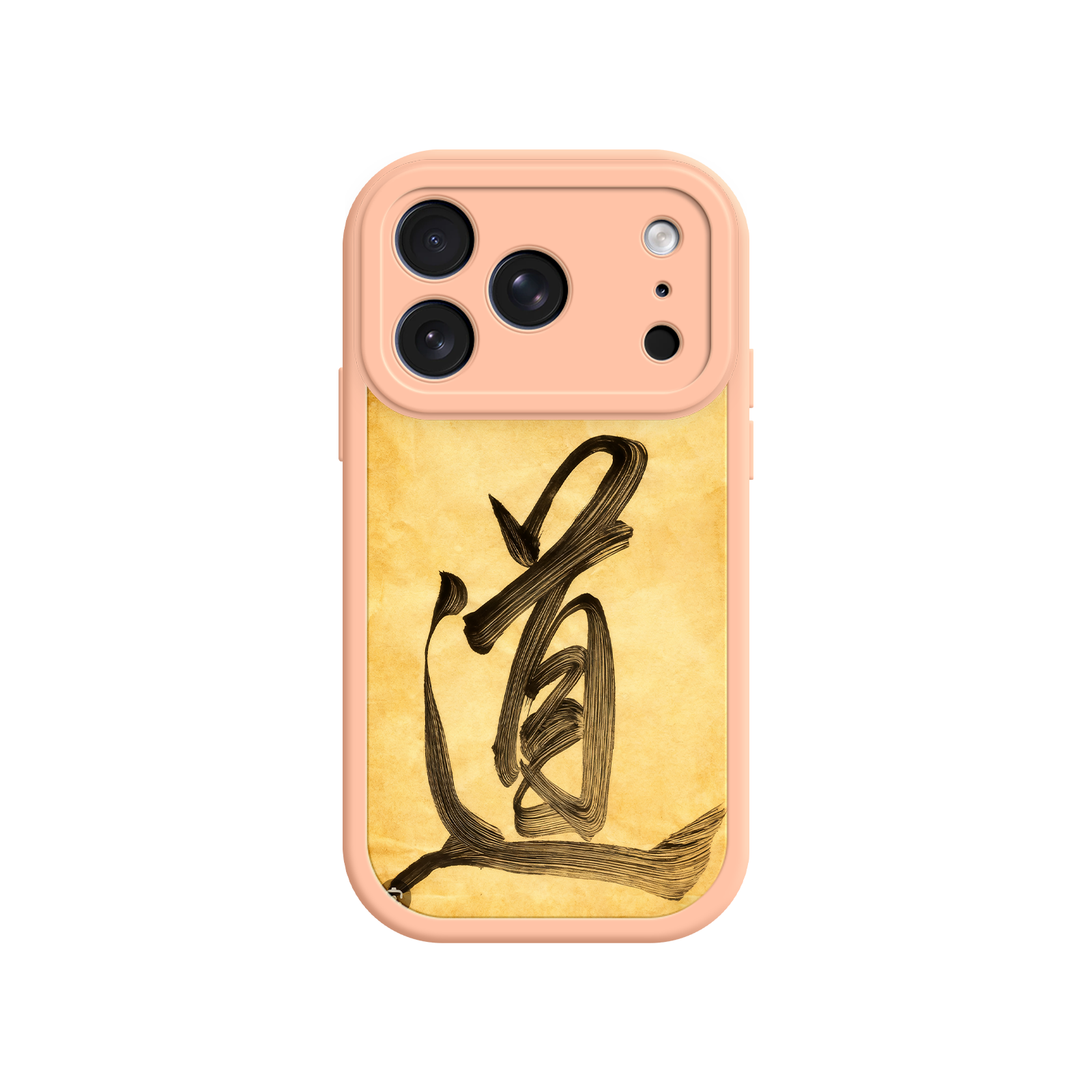 Minimalist phone case with traditional ink brush art