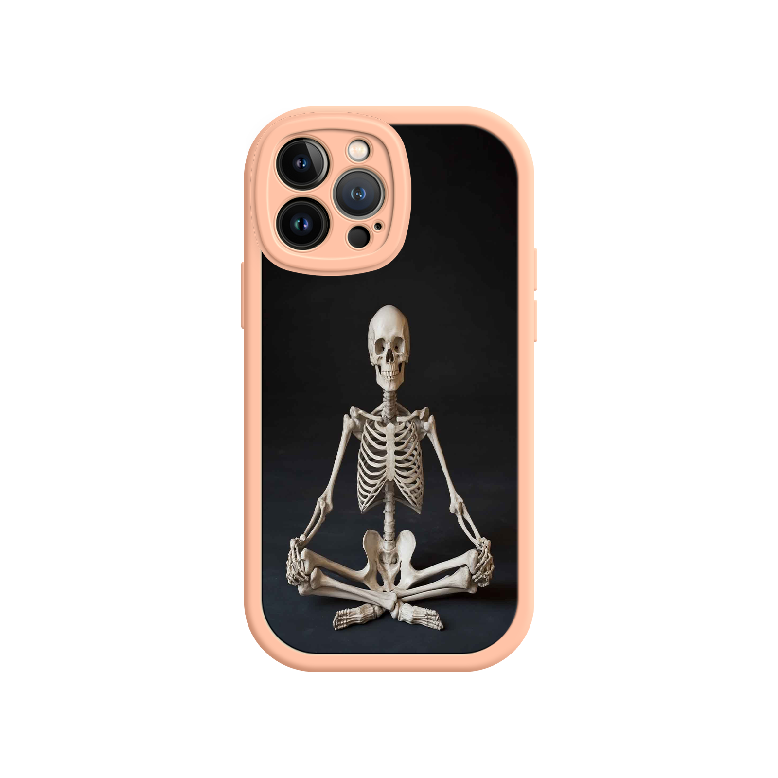 Meditating Skeleton iPhone 17 Case – Gothic Skelly Yoga Art, Anatomical Design, Spiritual Aesthetic