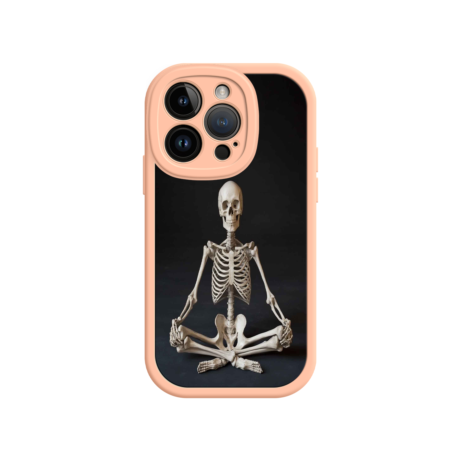 Meditating Skeleton iPhone 17 Case – Gothic Skelly Yoga Art, Anatomical Design, Spiritual Aesthetic