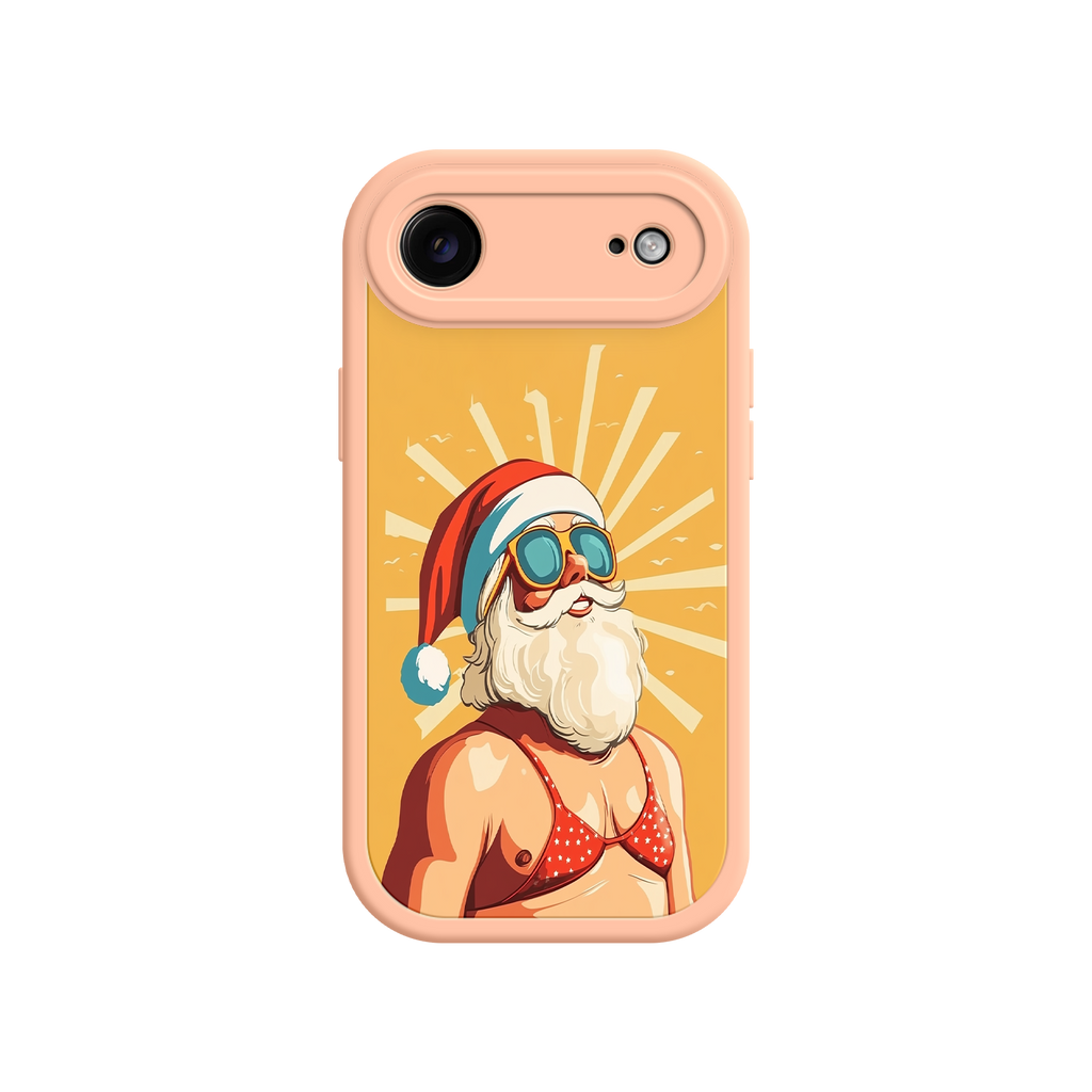 Santa Claus iPhone case with red polka-dot bikini