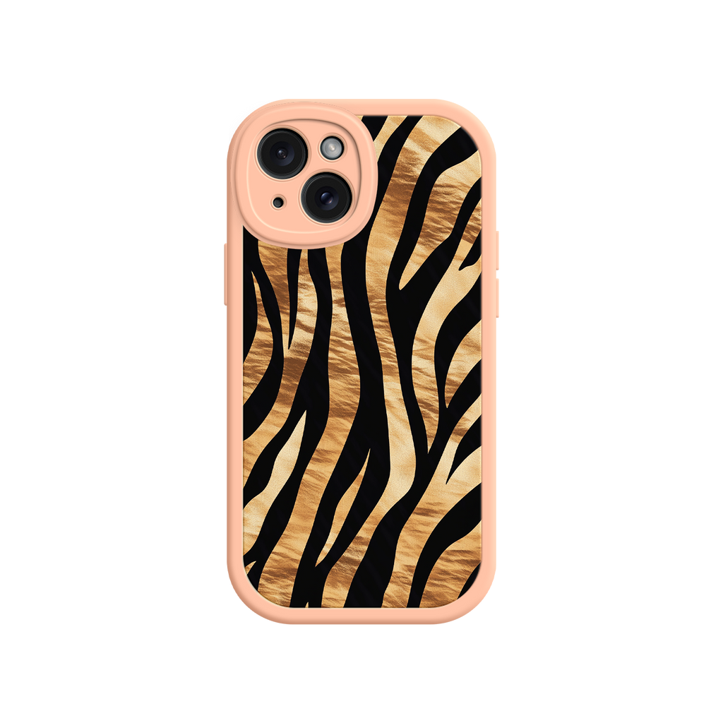 Tiger Stripe iPhone Case – Bold Animal Print with Olive Green Frame