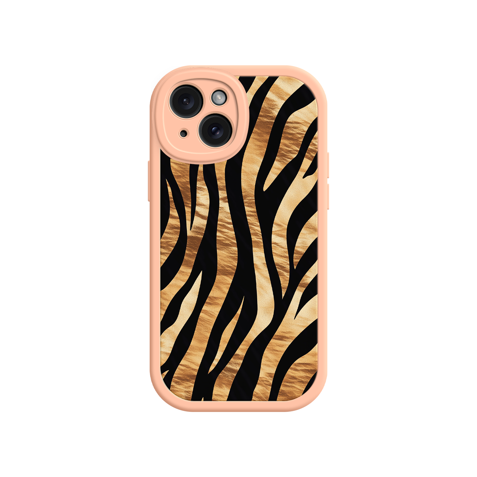 Tiger Stripe iPhone Case – Bold Animal Print with Olive Green Frame