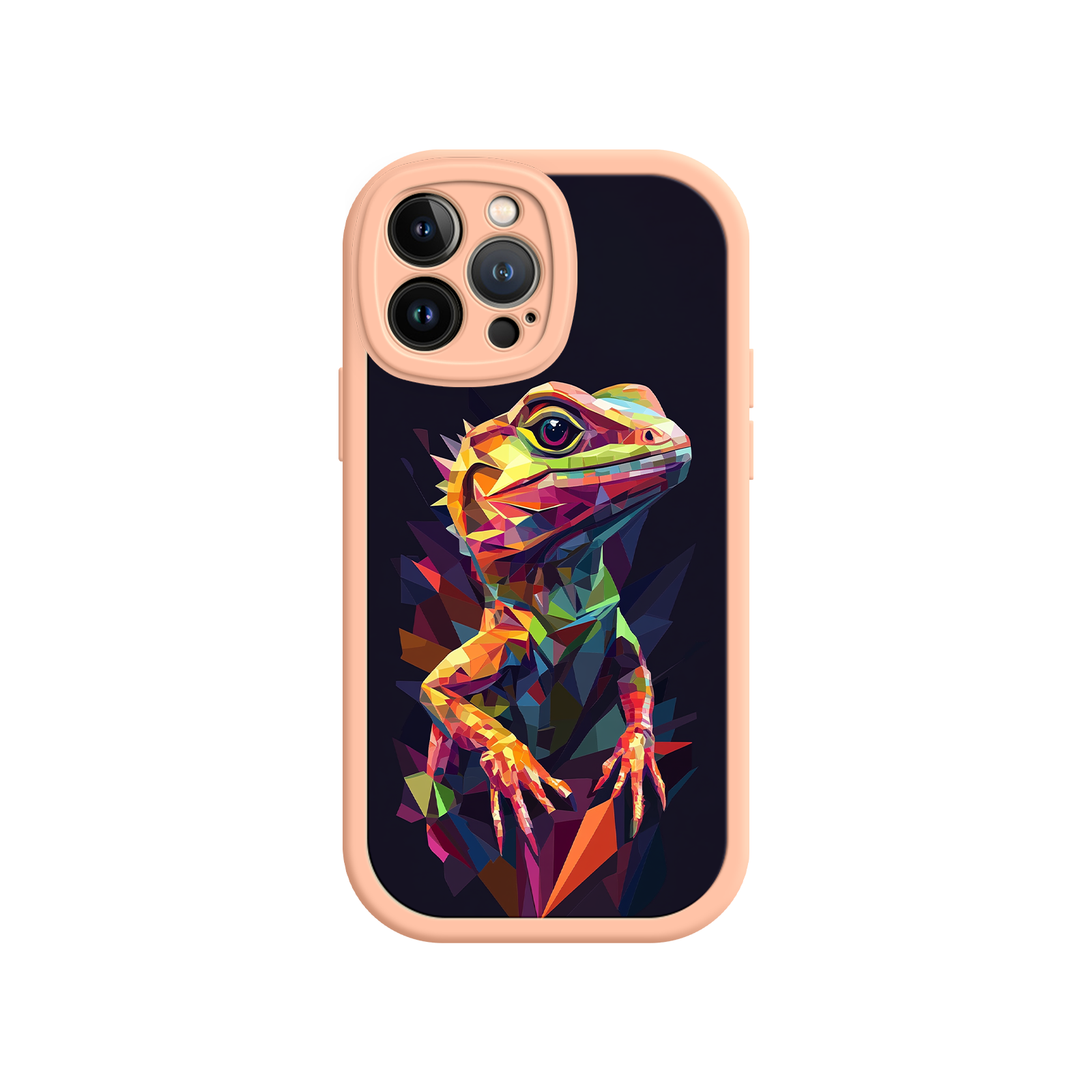 Geometric Lizard iPhone 17 Case – Colorful Polygon Art, Protective Animal Print Cover, Bold Reptile Design