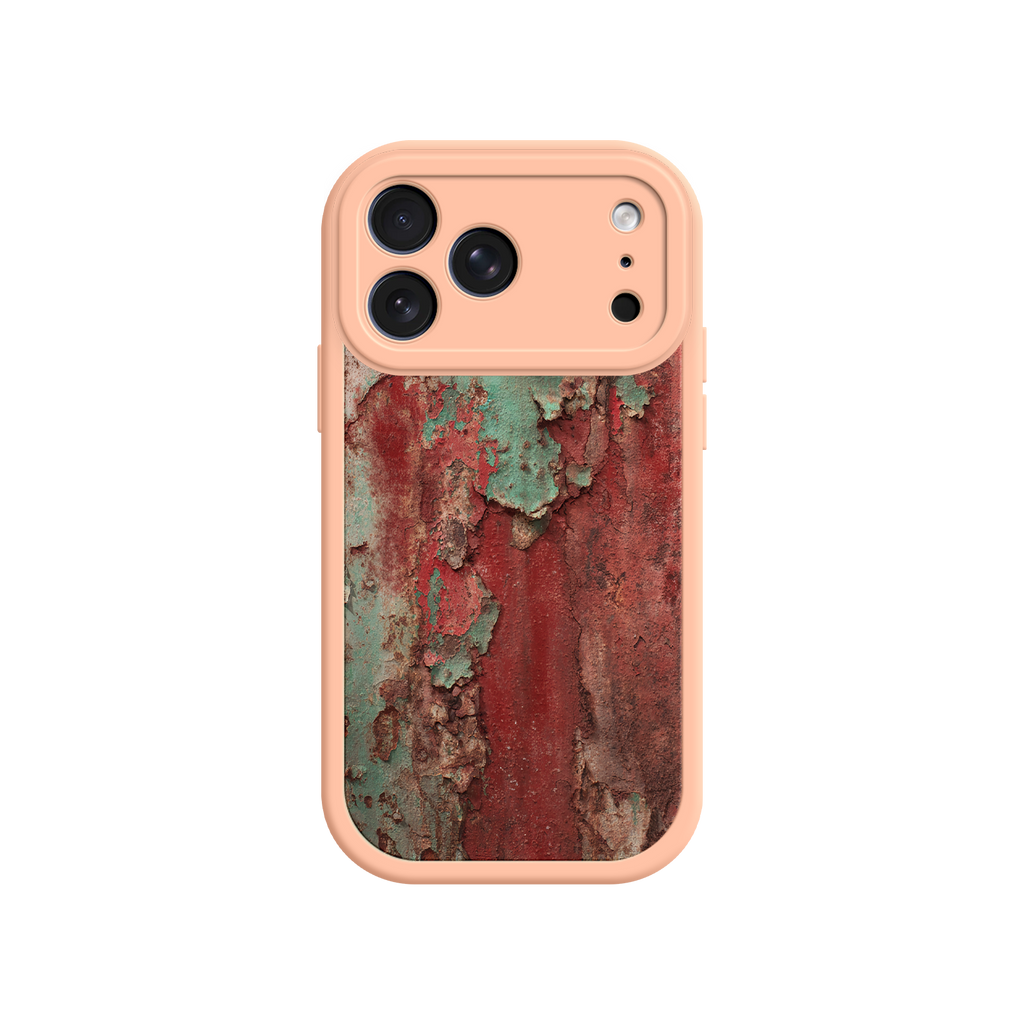 Phone case with a rustic design on a white background