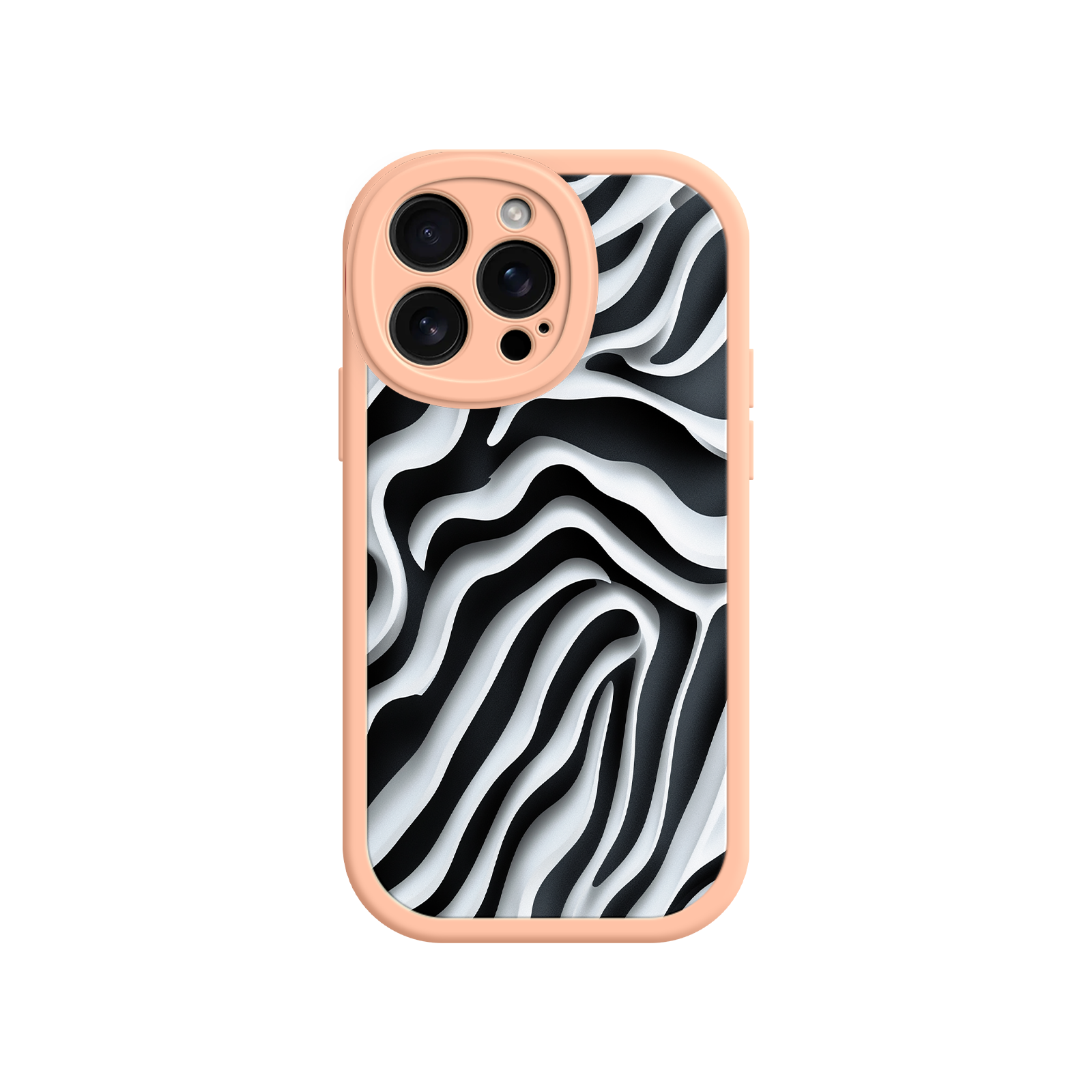 Zebra Pattern iPhone 17 Case – Black & White Protective Cover for iPhone 16 Pro / Max