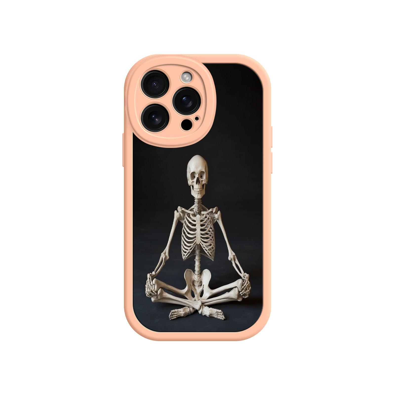 Meditating Skeleton iPhone 17 Case – Gothic Skelly Yoga Art, Anatomical Design, Spiritual Aesthetic