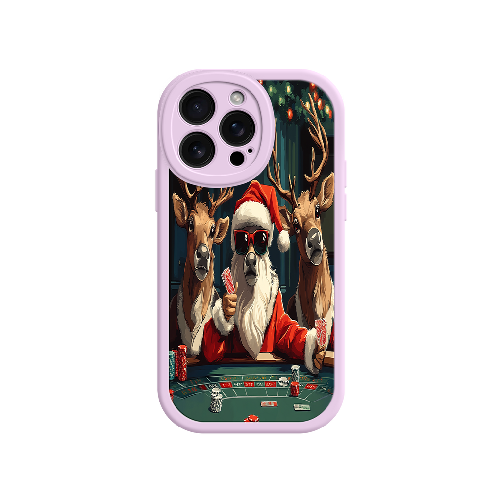 Santa Claus Poker iPhone 17 Case – Funny Christmas Design, Holiday Pet Humor, Reindeer Game Night