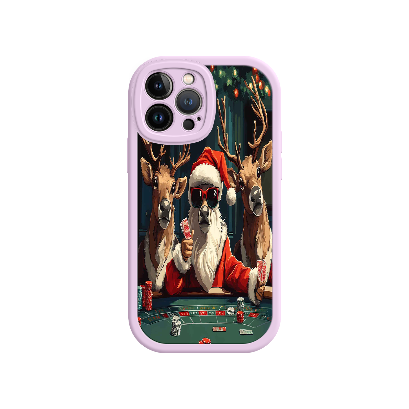 Santa Claus Poker iPhone 17 Case – Funny Christmas Design, Holiday Pet Humor, Reindeer Game Night