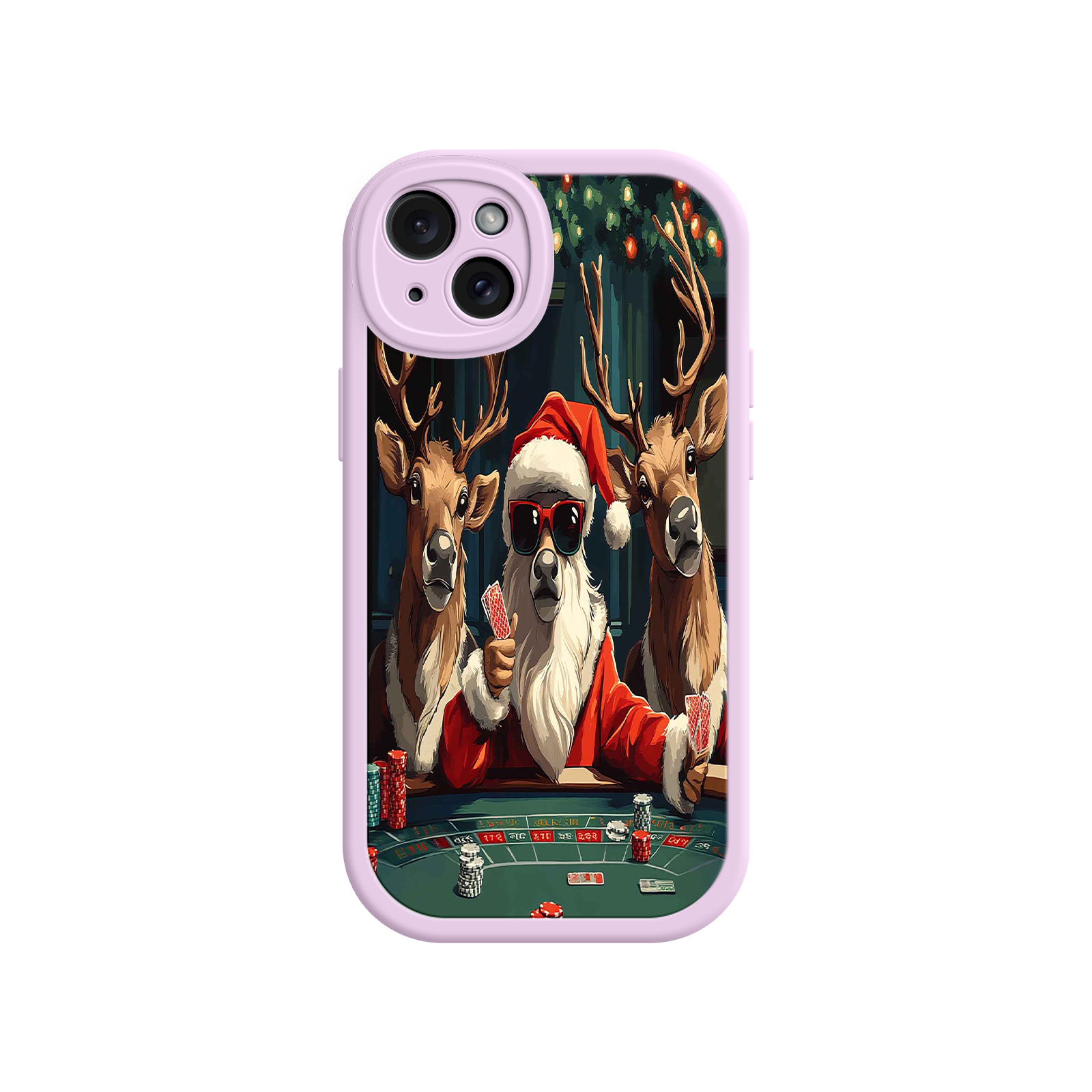 Santa Claus Poker iPhone 17 Case – Funny Christmas Design, Holiday Pet Humor, Reindeer Game Night
