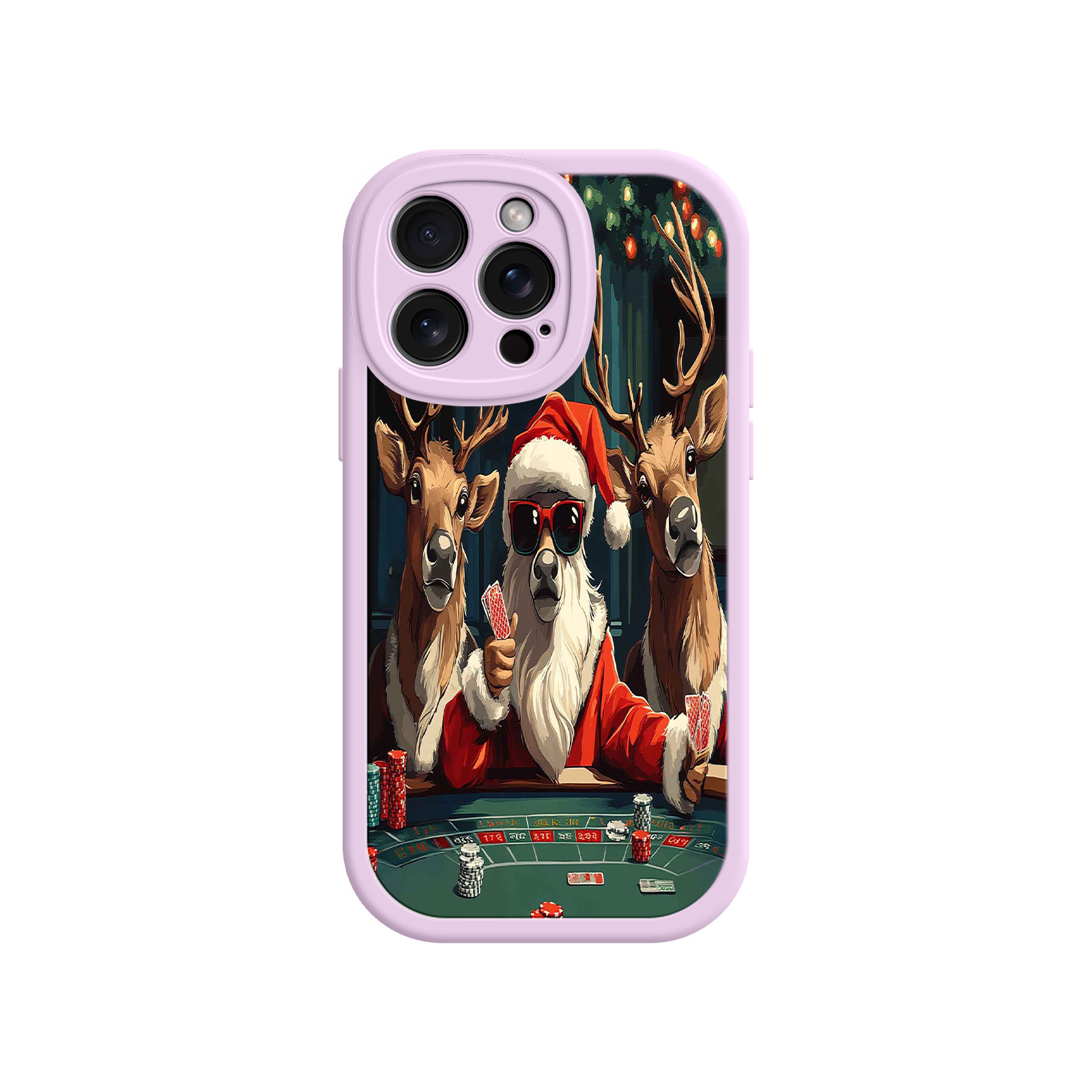 Santa Claus Poker iPhone 17 Case – Funny Christmas Design, Holiday Pet Humor, Reindeer Game Night