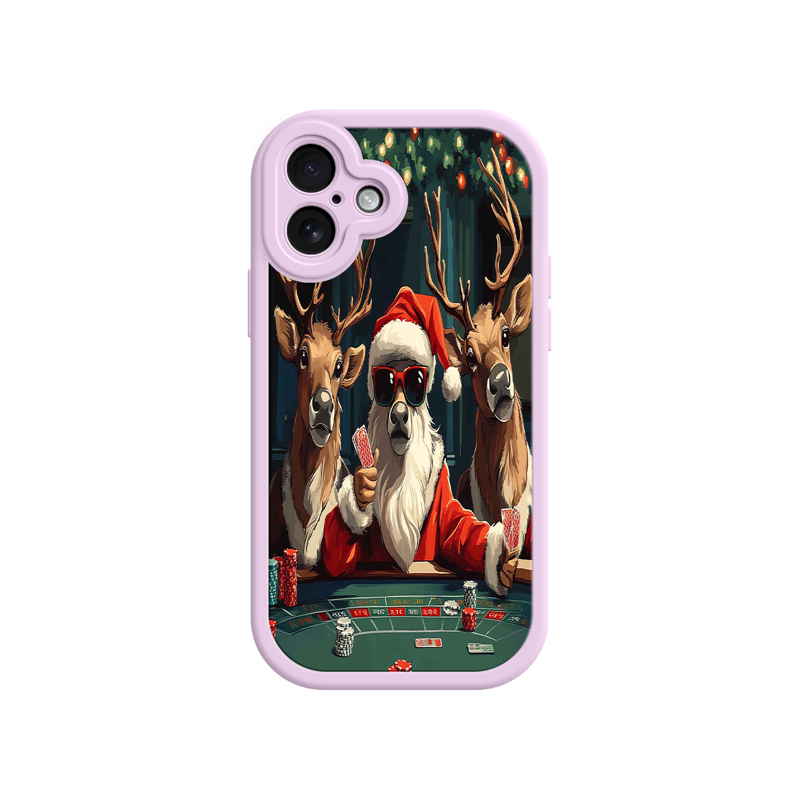 Santa Claus Poker iPhone 17 Case – Funny Christmas Design, Holiday Pet Humor, Reindeer Game Night