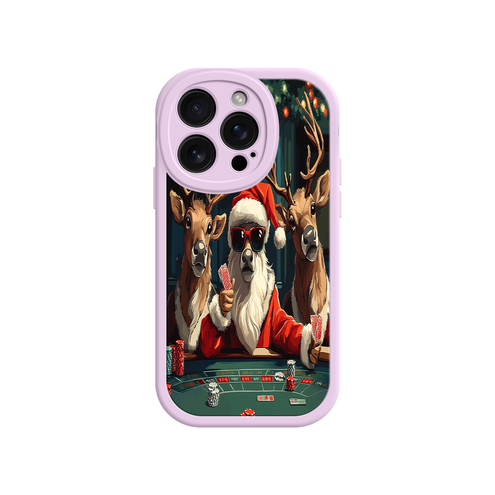 Santa Claus Poker iPhone 17 Case – Funny Christmas Design, Holiday Pet Humor, Reindeer Game Night