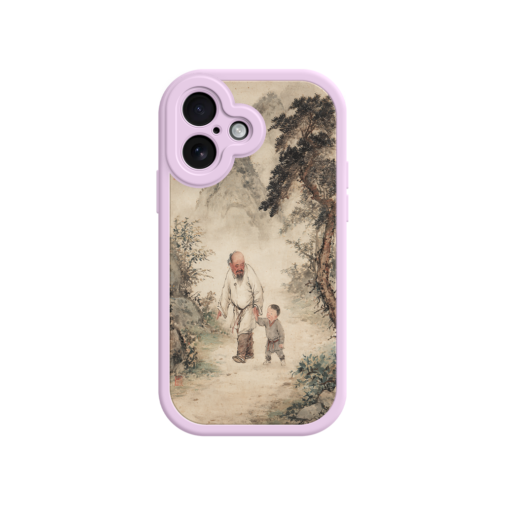 iPhone case with Chinese brushwork and landscape