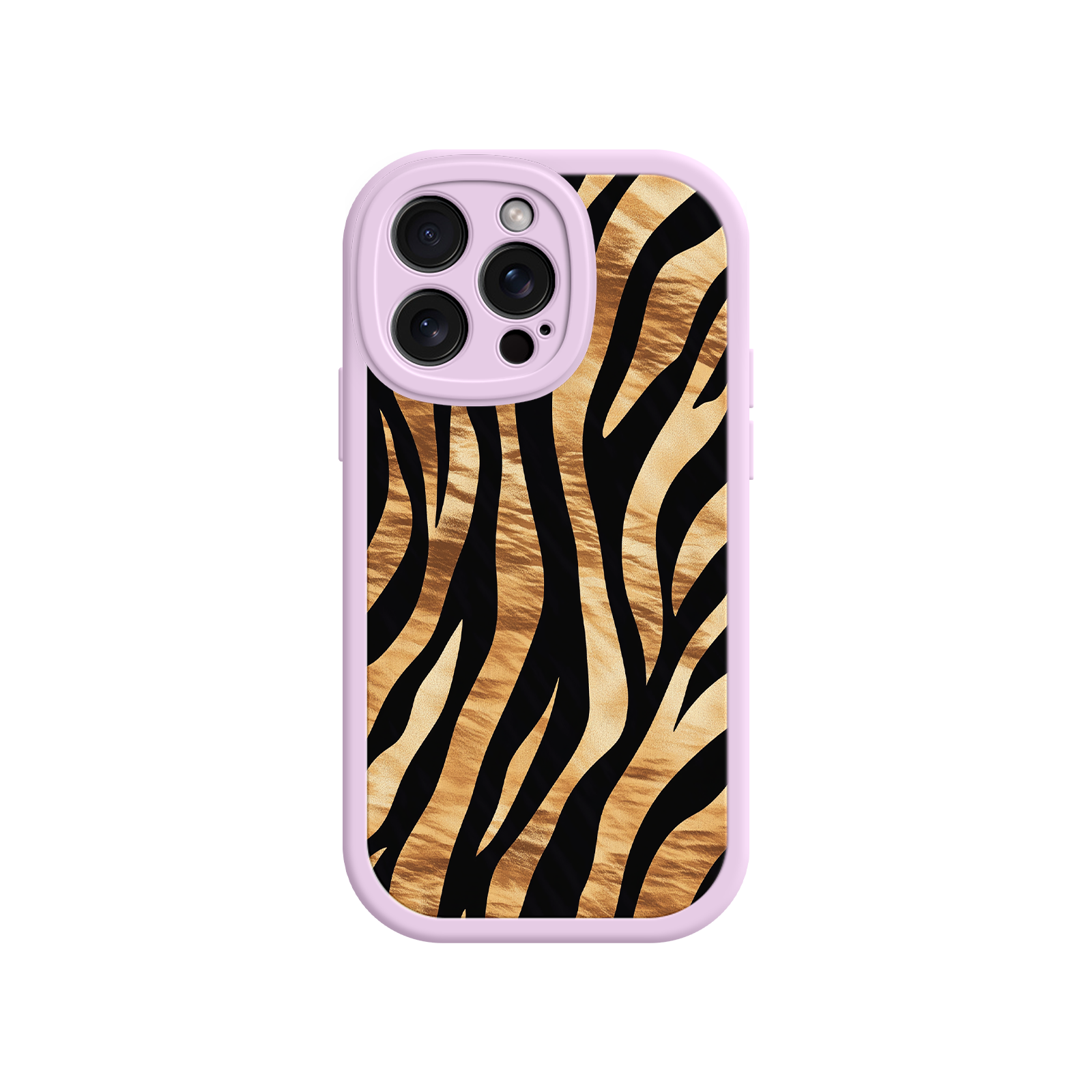 Tiger Stripe iPhone Case – Bold Animal Print with Olive Green Frame