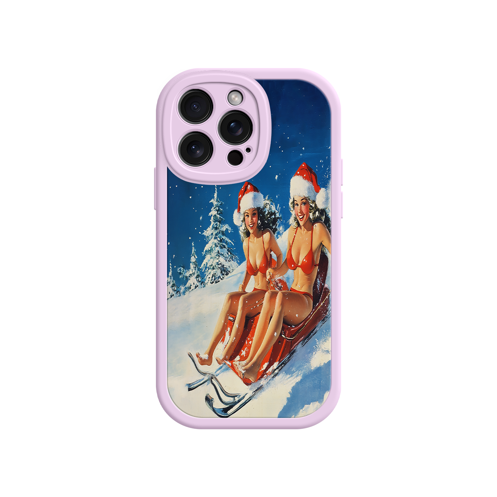 Santa Bikini Sled iPhone 17 Case – Funny Christmas Design, Sexy Holiday Vibes, Winter Wonderland Art