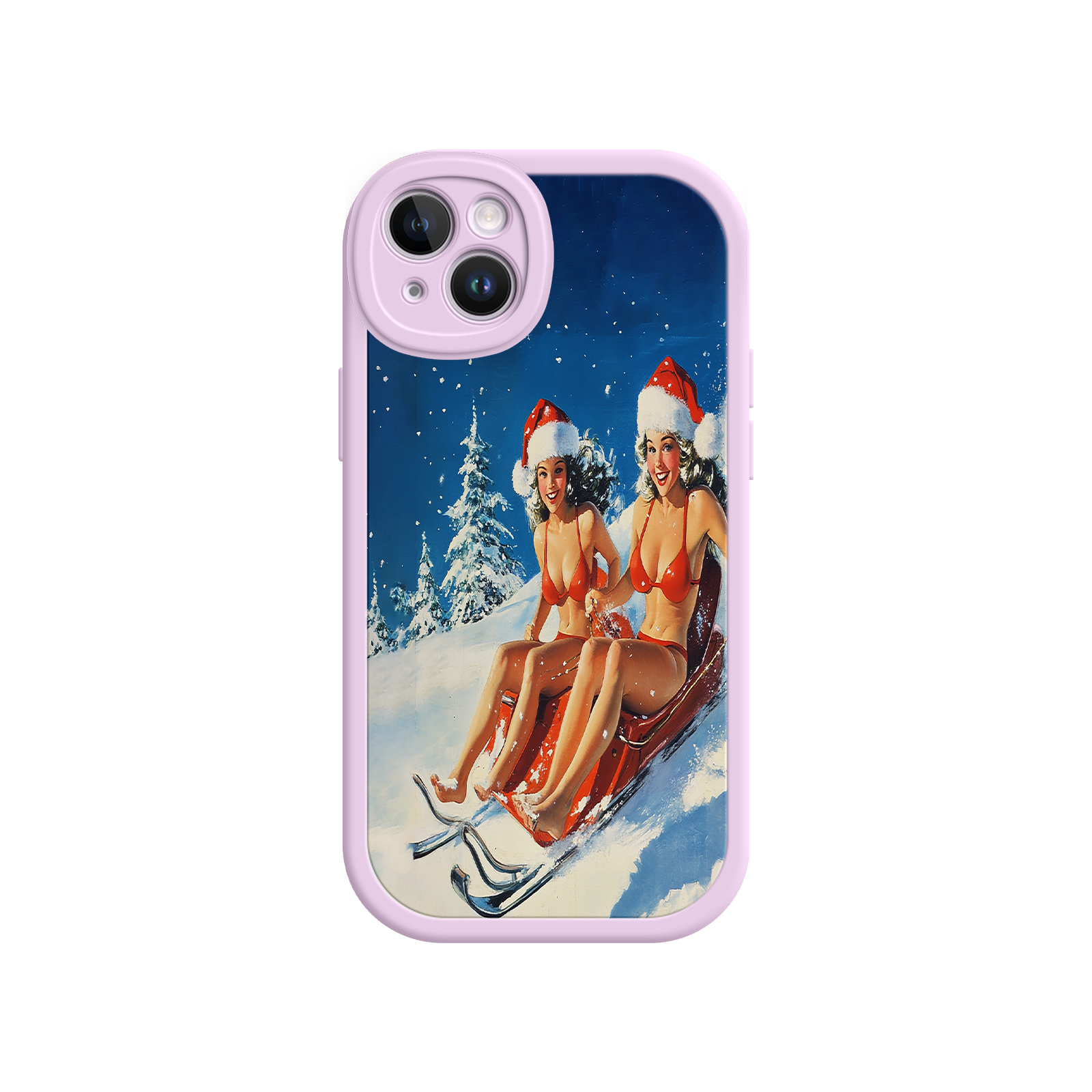 Santa Bikini Sled iPhone 17 Case – Funny Christmas Design, Sexy Holiday Vibes, Winter Wonderland Art