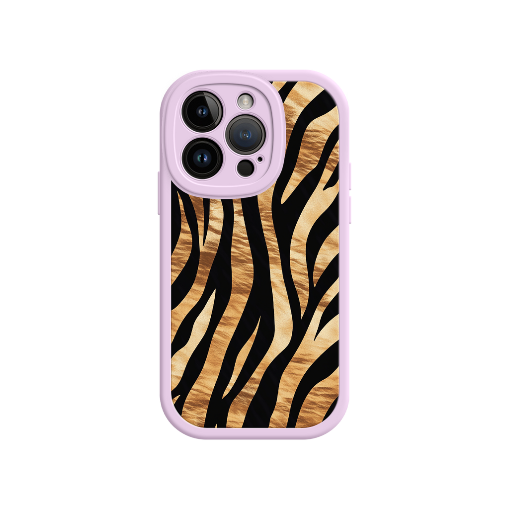 Tiger Stripe iPhone Case – Bold Animal Print with Olive Green Frame