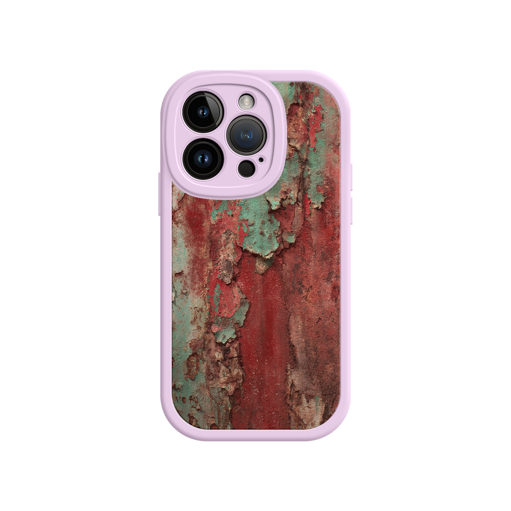 Artistic iPhone case with weathered metal texture