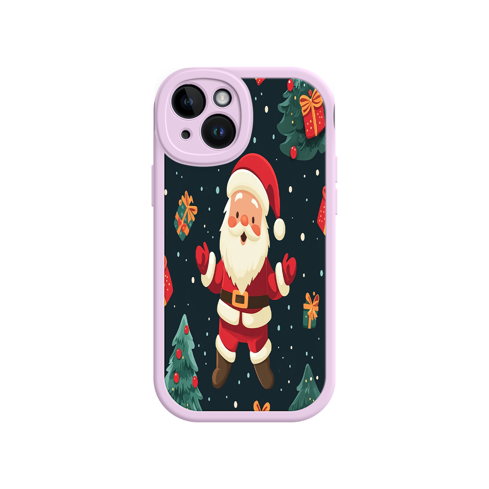 Festive Santa iPhone 17 Case – Christmas Holiday Design, Jolly Santa Claus, Gift Boxes & Trees