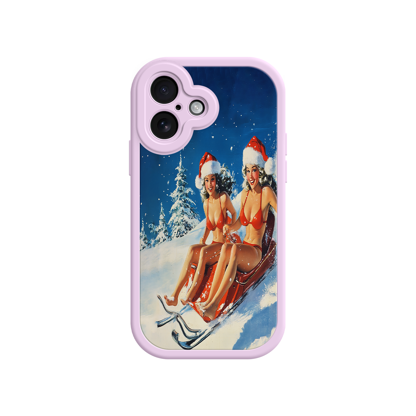 Santa Bikini Sled iPhone 17 Case – Funny Christmas Design, Sexy Holiday Vibes, Winter Wonderland Art