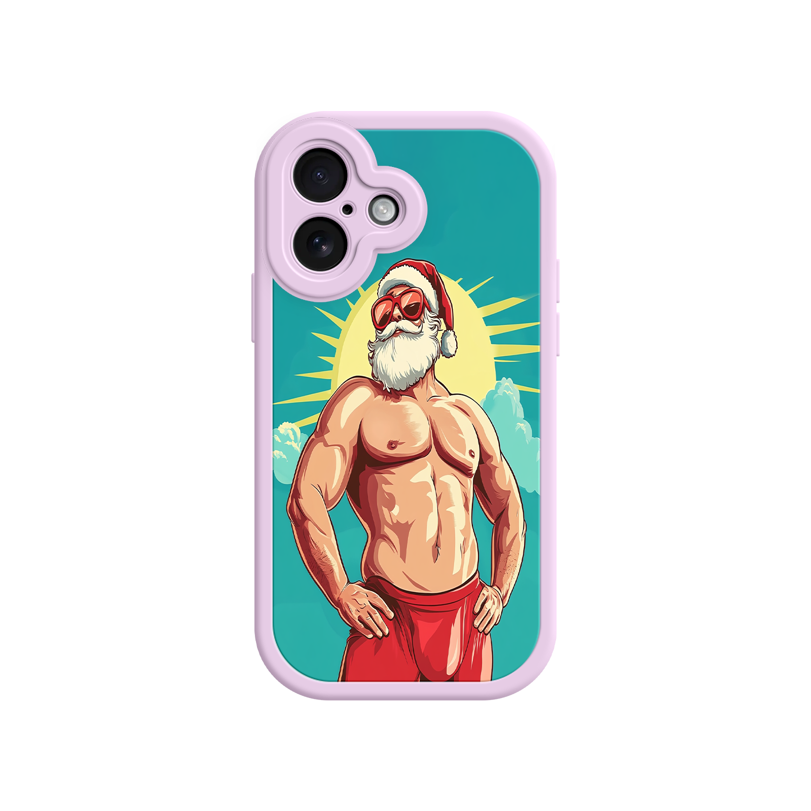 iPhone case with funny holiday Santa cartoon