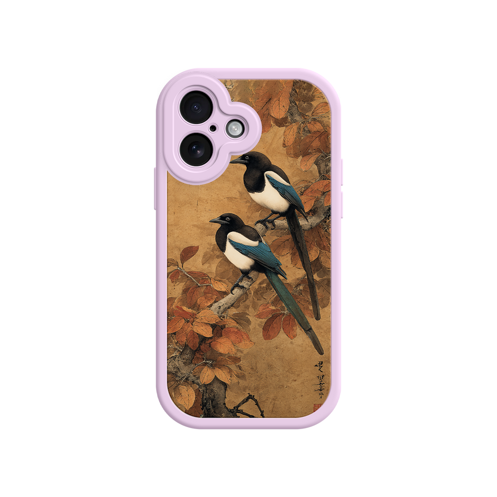 Bird lover gift phone case with magpie design