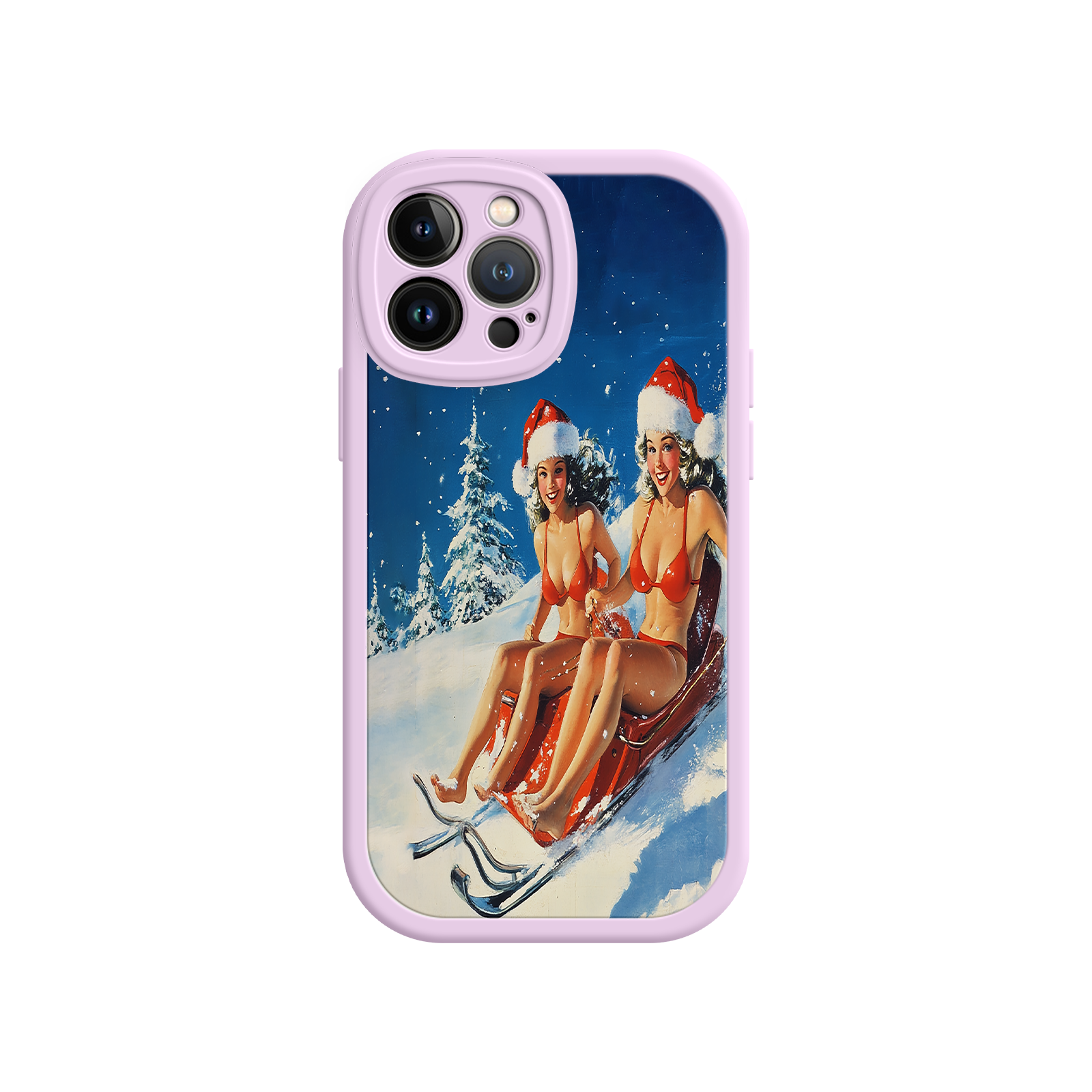 Santa Bikini Sled iPhone 17 Case – Funny Christmas Design, Sexy Holiday Vibes, Winter Wonderland Art