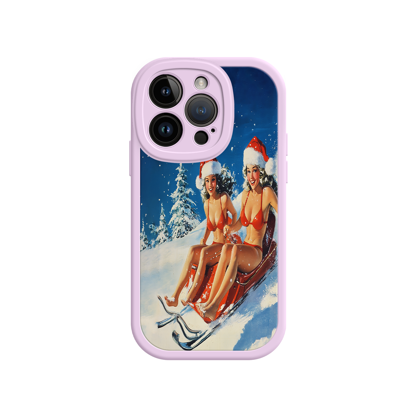 Santa Bikini Sled iPhone 17 Case – Funny Christmas Design, Sexy Holiday Vibes, Winter Wonderland Art