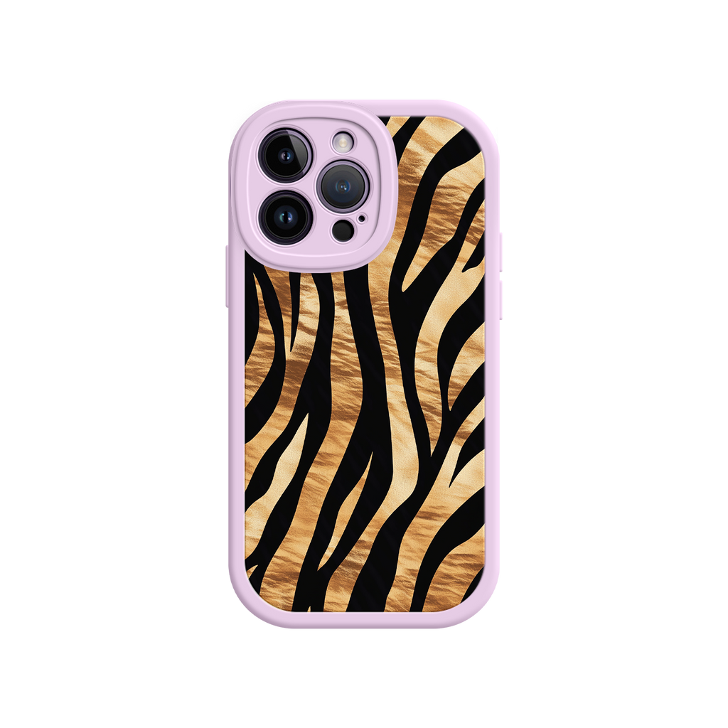 Tiger Stripe iPhone Case – Bold Animal Print with Olive Green Frame