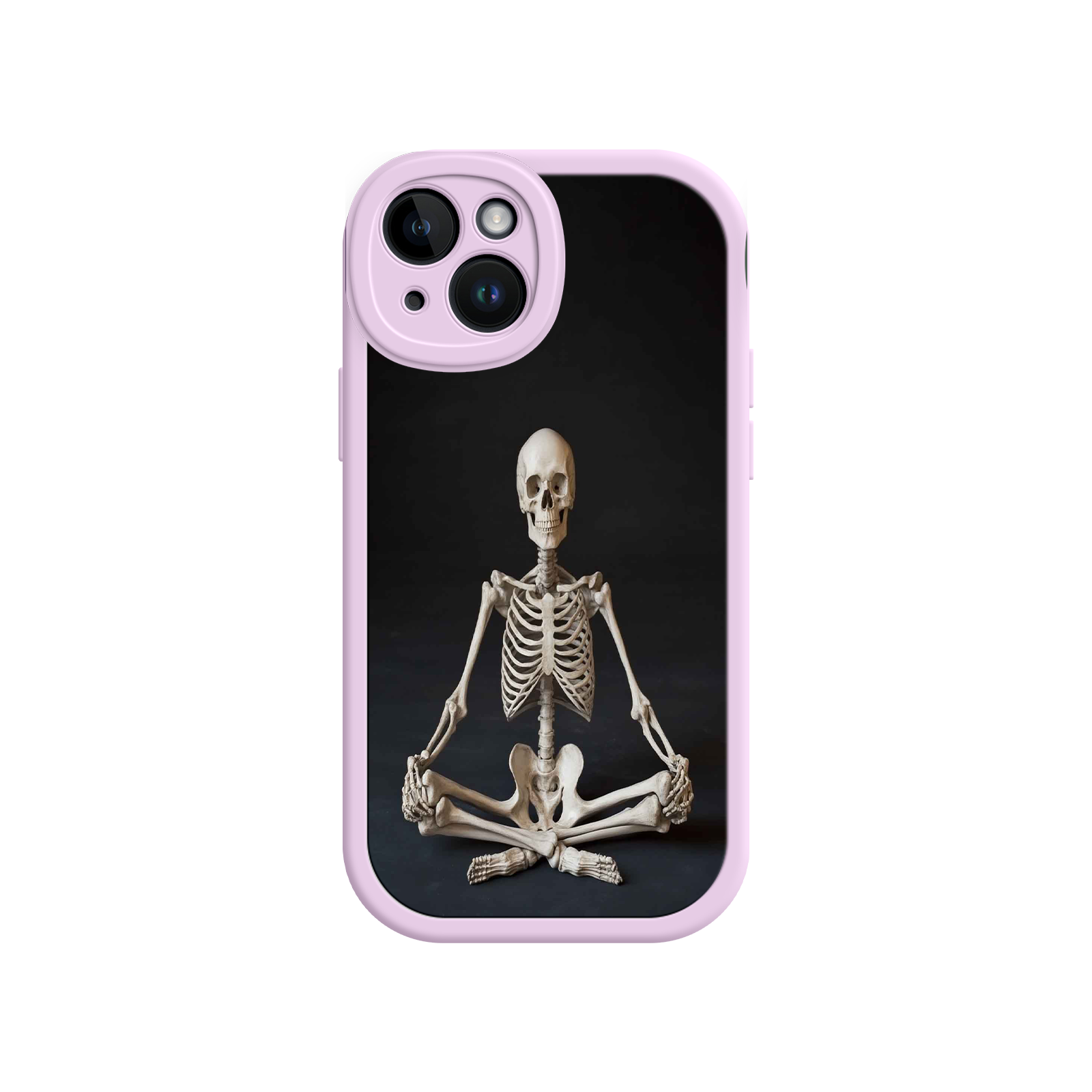 Meditating Skeleton iPhone 17 Case – Gothic Skelly Yoga Art, Anatomical Design, Spiritual Aesthetic