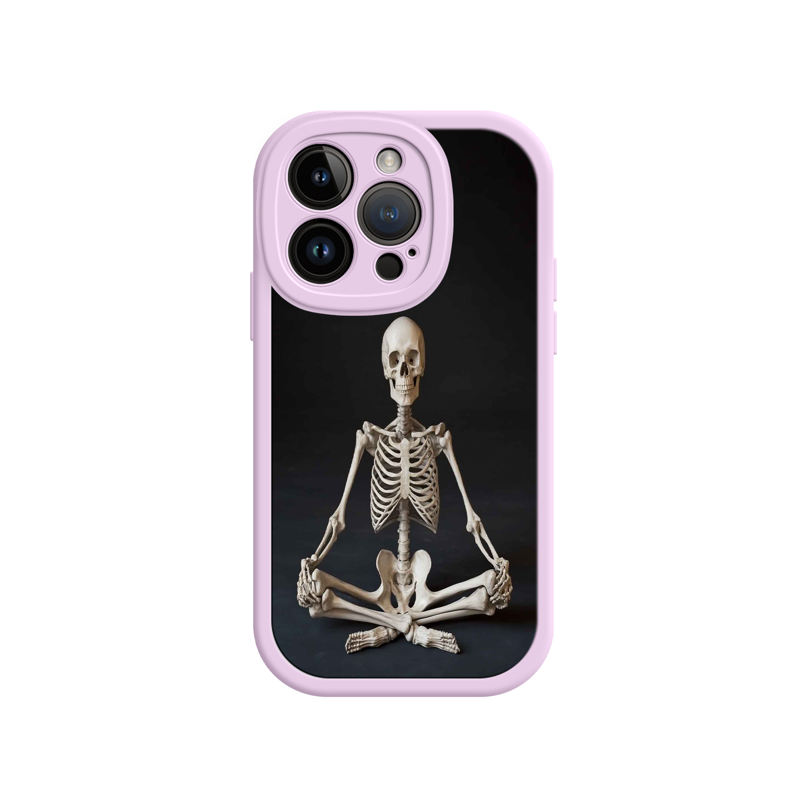 Meditating Skeleton iPhone 17 Case – Gothic Skelly Yoga Art, Anatomical Design, Spiritual Aesthetic