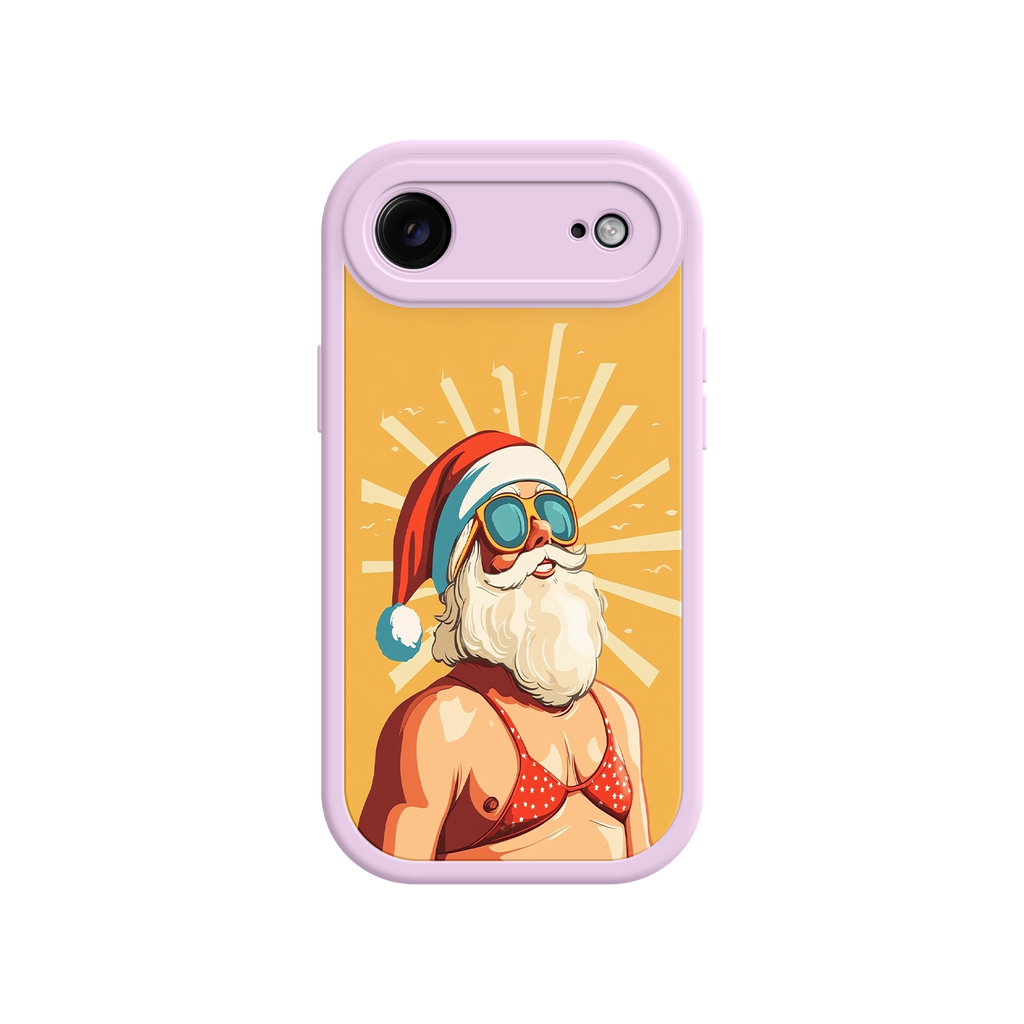 Santa iPhone case with retro comic-style illustration