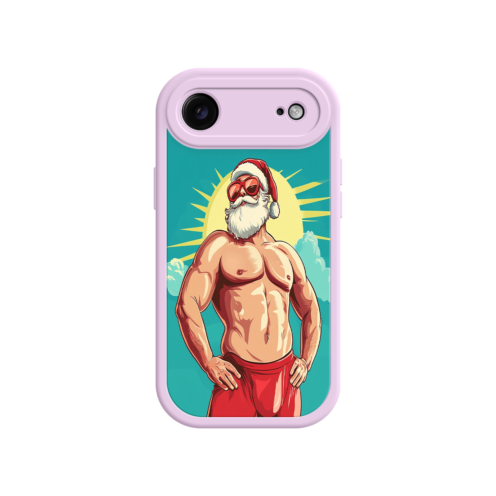 Christmas iPhone case with humorous Santa artwork
