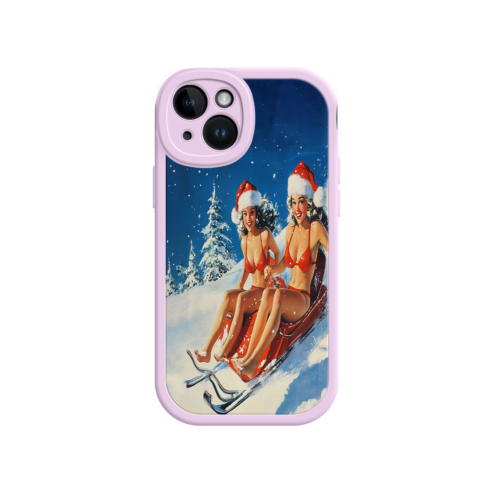 Santa Bikini Sled iPhone 17 Case – Funny Christmas Design, Sexy Holiday Vibes, Winter Wonderland Art